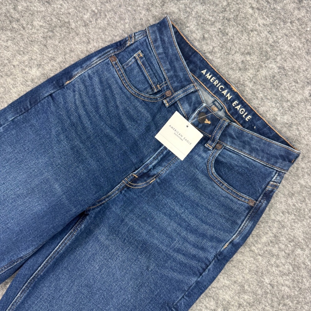 American Eagle Mom Jean Dark Wash Stretch Denim High Rise Size 00 Regular NWT